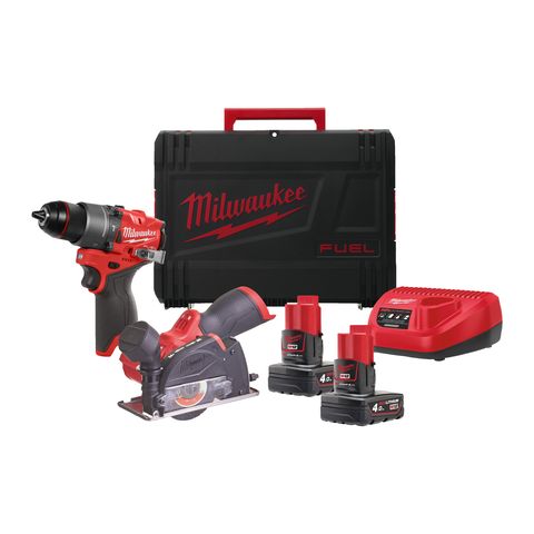 Milwaukee M12FPP2G2-402X Akku-Maschinenset<br>