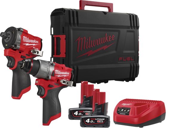 Milwaukee M12FPP2X2-402X Akku-Maschinenset<br>