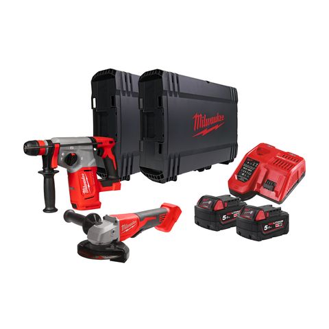 Milwaukee M18BLPP2G-502X Akku-Maschinenset<br>