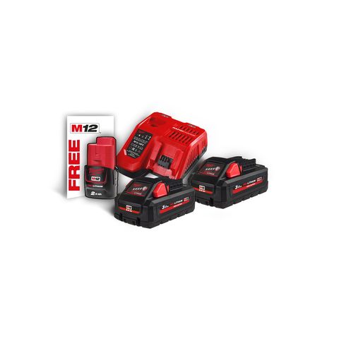 Milwaukee M18HNRG-302 Akku-Starterset 3.0 Ah<br>