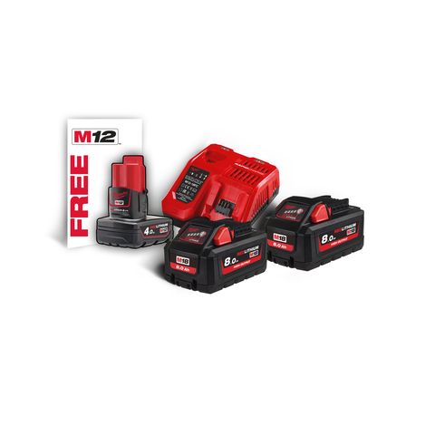 Milwaukee M18HNRG-802 Akku-Starterset 8.0 Ah<br>