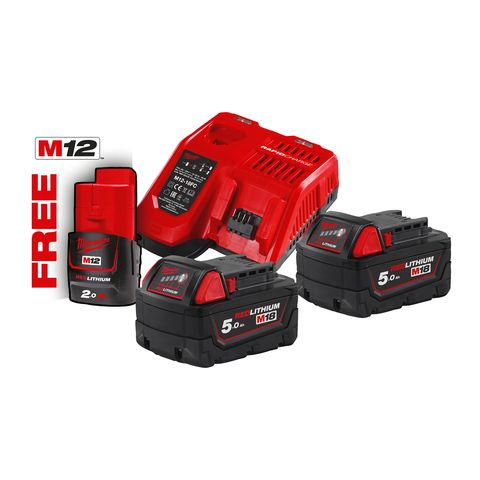 Milwaukee M18NRG-502 Akku-Starterset 5.0 Ah<br>