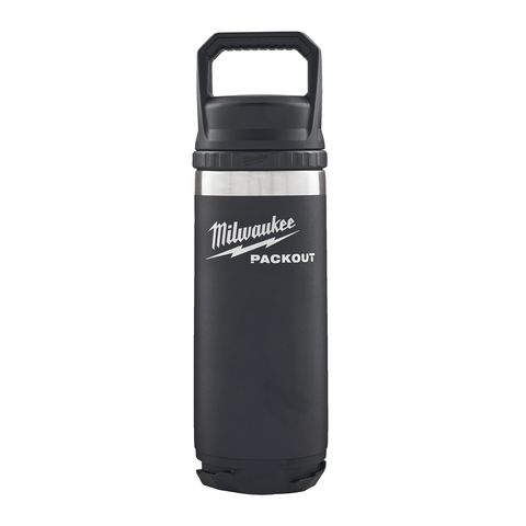 Milwaukee PACKOUT Isolierflasche 530 ml mit Schraubdeckel, schwarz<br>