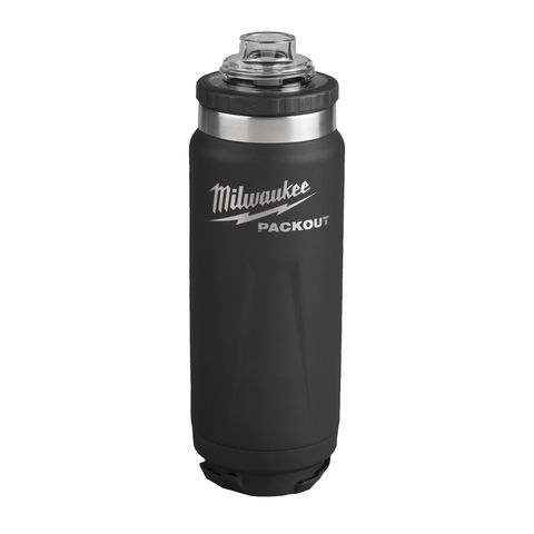 Milwaukee PACKOUT Isolierflasche 530 ml mit Schraubdeckel, schwarz<br>