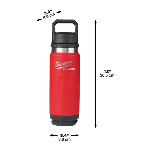 Milwaukee PACKOUT Isolierflasche 700 ml mit Schraubdeckel, rot<br>