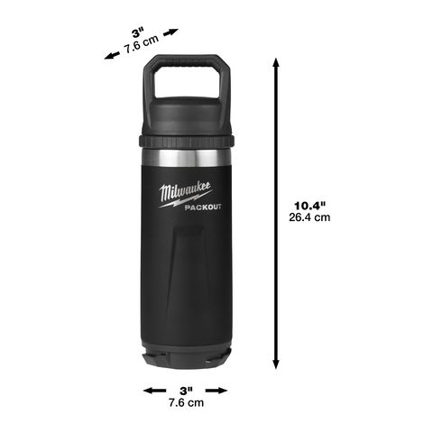 Milwaukee PACKOUT Isolierflasche 700 ml mit Schraubdeckel, schwarz<br>