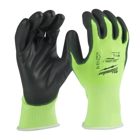 Milwaukee Schnittschutzhandschuhe Klasse 1/A, Hi-Vis, Grösse L (1 Stück)<br>