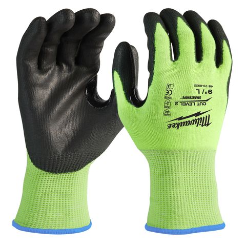 Milwaukee Schnittschutzhandschuhe Klasse 2/B, Hi-Vis, Grösse S (1 Stück)<br>