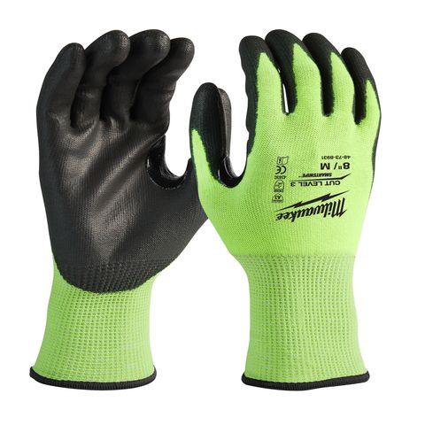 Milwaukee Schnittschutzhandschuhe Klasse 3/C, HI-VIS, Grösse L (12 Stück)<br>