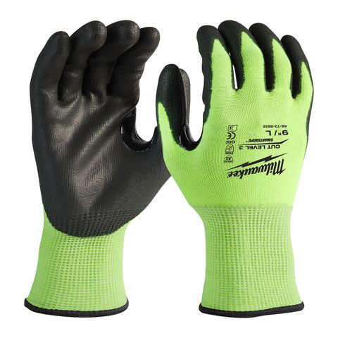 Milwaukee Schnittschutzhandschuhe Klasse 3/C, HI-VIS, Grösse L (144 Stück)<br>