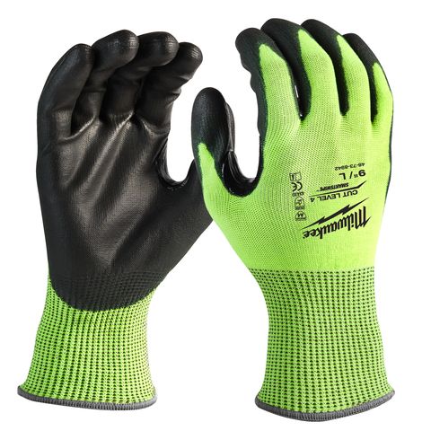 Milwaukee Schnittschutzhandschuhe Klasse 4/D, HI-VIS, Grösse L<br>