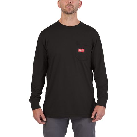 Milwaukee WTLSBL Arbeits-Shirt lang, Grösse L, schwarz<br>