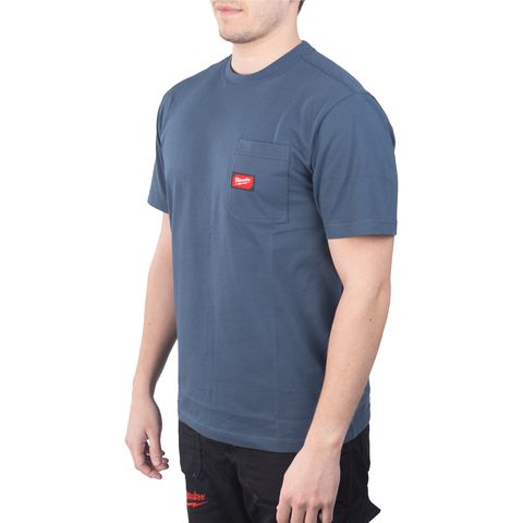 Milwaukee WTSSBLU Arbeits-T-Shirt, Grösse L, blau<br>