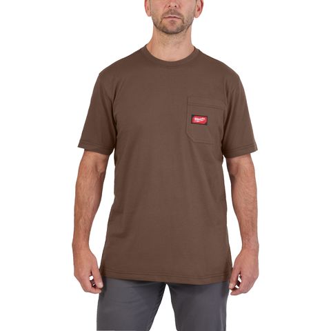 Milwaukee WTSSBR Arbeits-T-Shirt, Grösse L, braun<br>