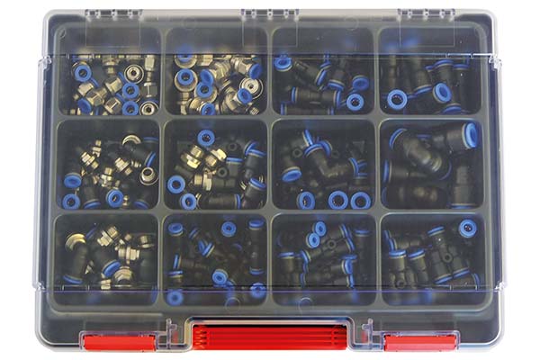 Sortiment Steckanschlüsse Blaue Serie in Kuststoffbox, 118-teilig <br>