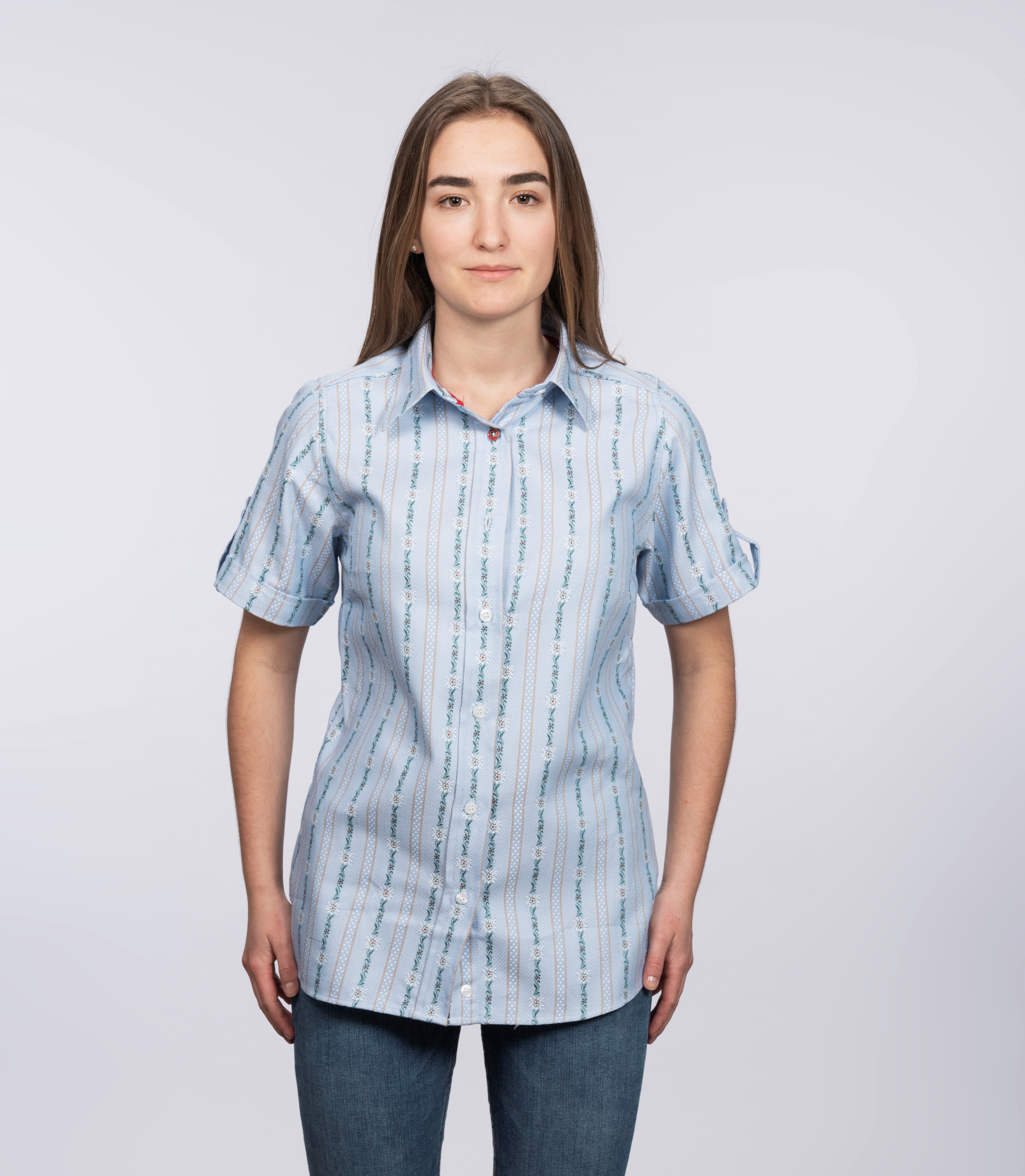 CoolMax Bluse - hellblau/anthrazit