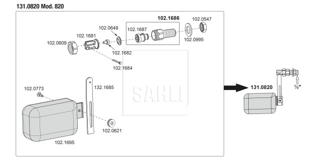 Schwimmerventil 1/2" - Mod. 820