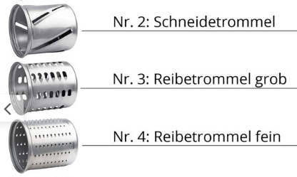 Trommelreibe Alu, TROMCO inkl. 3 Trommeln