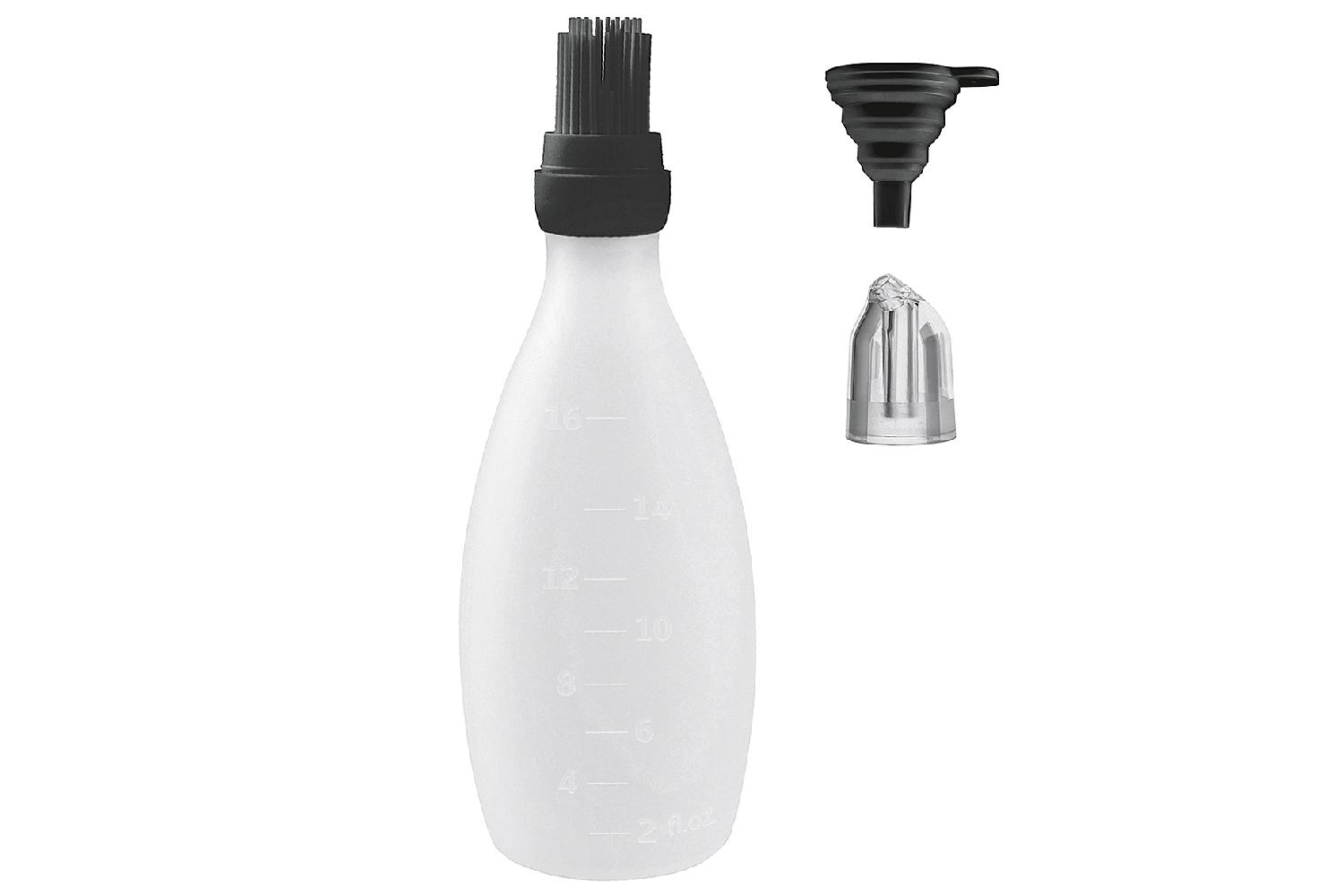 GOURMET EASY Silikon-Marinierflasche mit Bürste schwarz