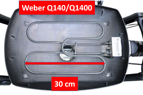 66631 Heizelement Q140/Q1400 Ersatzteil zu Elektrogrill Weber Q140/Q1400