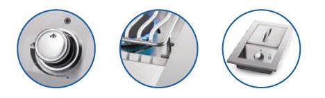 500-Serie Einbau-Seitenbrenner, Edelstahl, klein