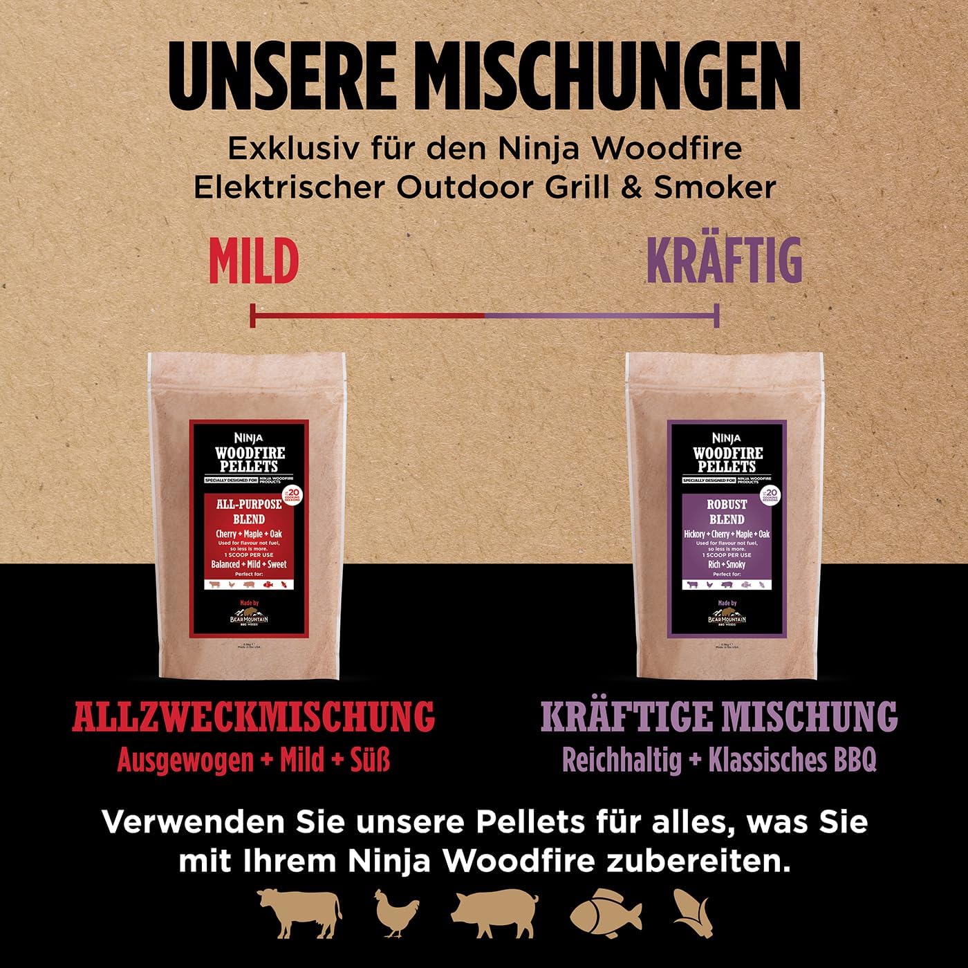 Ninja Woodfire Pellets Allzweckmischung (900 g)