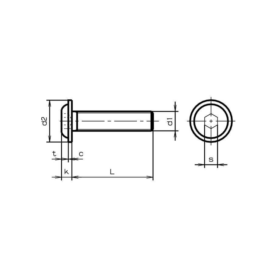 Linsen-Flanschschrauben In-6Kt Typ MLF<br>