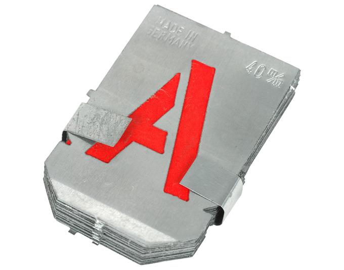 Zinkschablone Buchst. 40mm Grösse: 40
