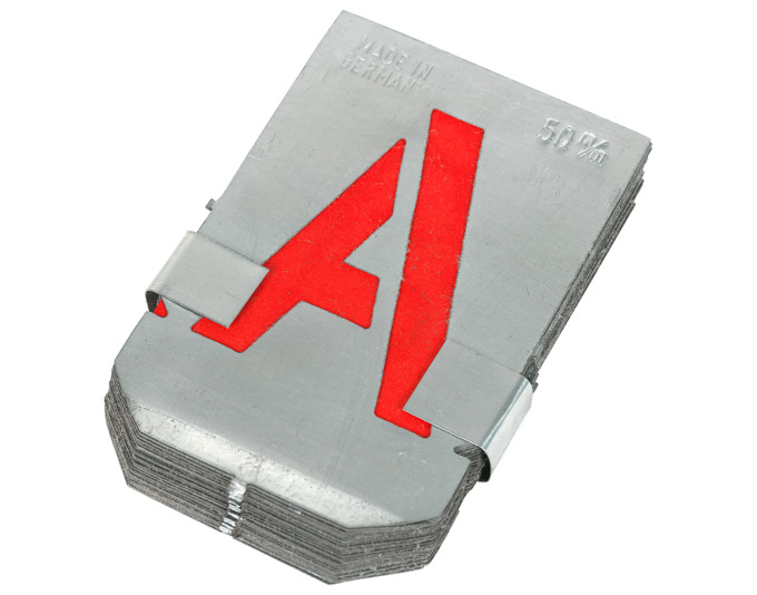Zinkschablone Buchst. 50mm Grösse: 50