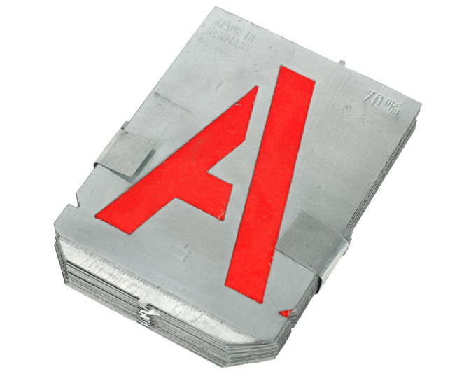 Zinkschablone Buchst. 70mm Grösse: 70