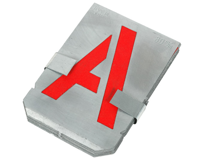 Zinkschablone Buchst. 80mm Grösse: 80