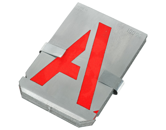 Zinkschablone Buchst.100mm Grösse: 100