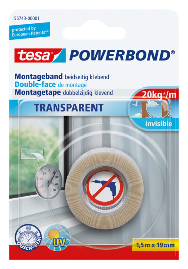 Montageband transp. 1.5m:19mm<br>