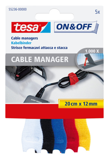 Cable Manager Small 5 Stk. bunt, 0,2m:20mm<br>