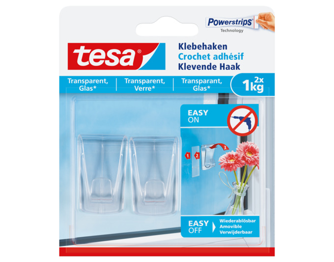 Klebehaken 1,0kg transparent<br>