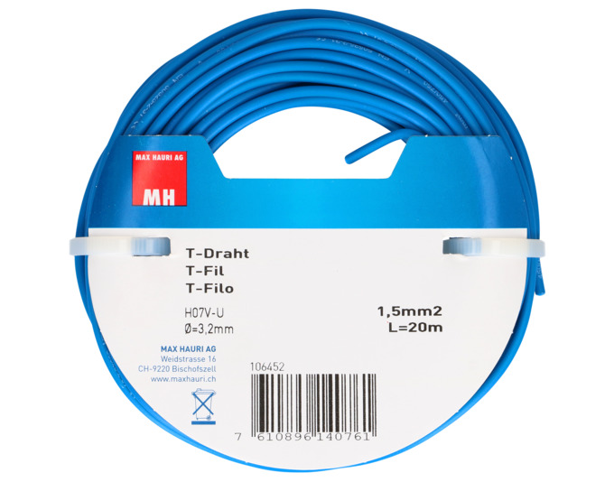 T-Draht 1.5 hellblau 20m<br>