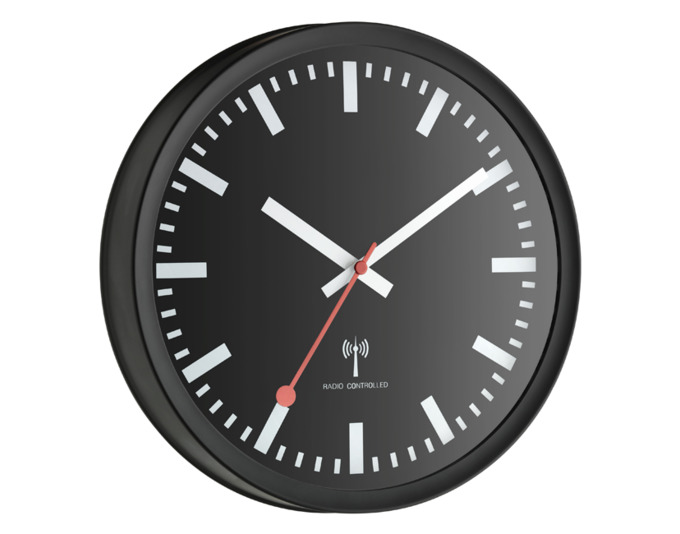 Wanduhr Sweep schwarz ø25cm