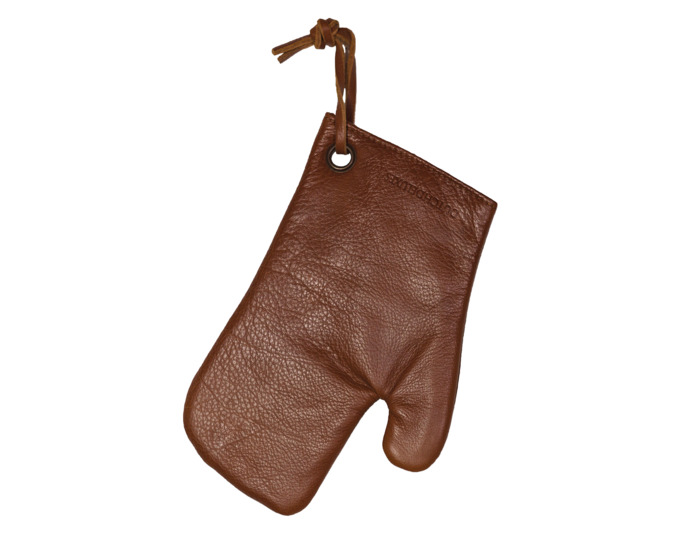 Ofen-Handschuh Leder braun