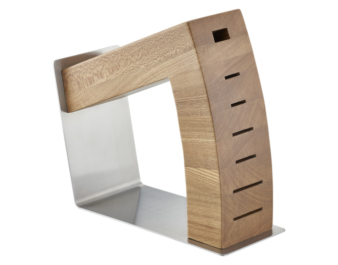 Messerblock Design Holz/Inox