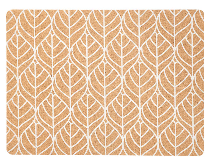 Tischset Graphic Leave Kork Farbe: weiss 40x30cm