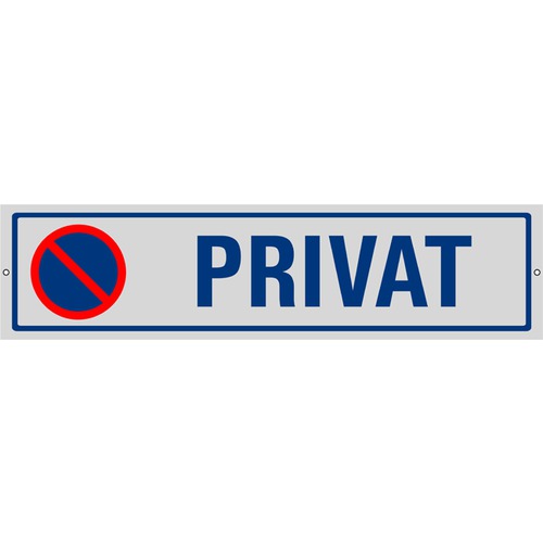 Schild Alu "Privat" mit Symbol