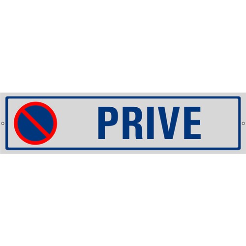 Schild Alu "Privé", mit Symbol