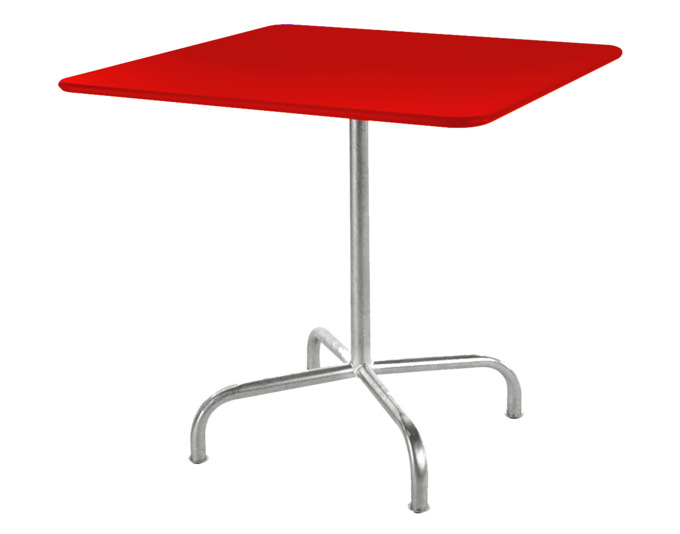 Tisch Rigi 70x70 Rot/ fvz Farbe: Platte Rot, Gestell fvz