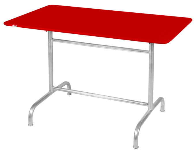 Tisch Rigi 120x70 Rot/fvz Farbe: Platte Rot, Gestell fvz