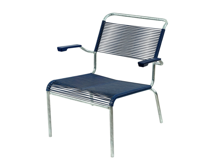 Lounger Säntis Spaghetti mit Armlehne<br> Farbe : blau