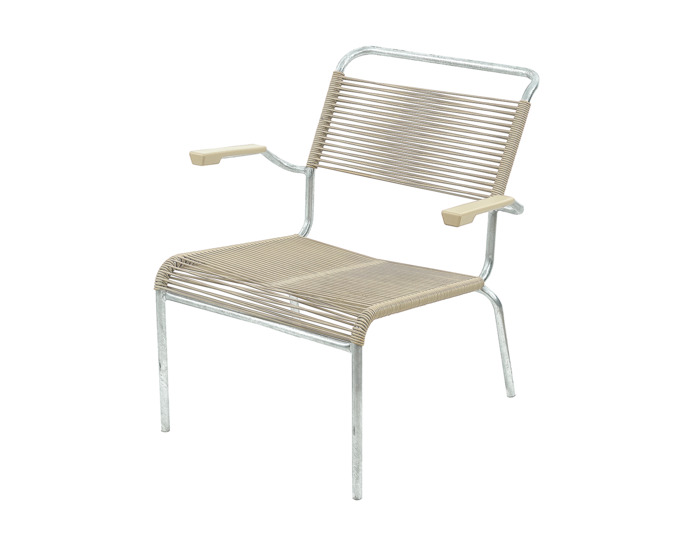 Lounger Säntis Spaghetti mit Armlehne<br> Farbe : pastellbraun