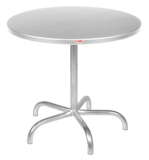 Tisch Säntis ø80 cm Platte Farbe: Platte silber, Gestell fvz