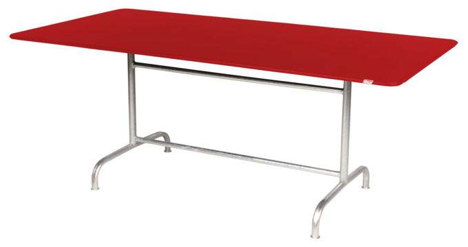 Tisch Rigi 240x90 rot/fvz Farbe: Platte rot, Gestell fvz