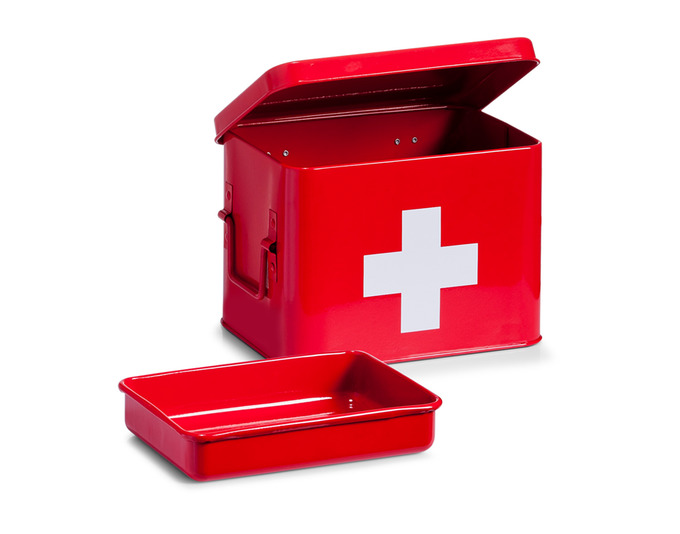 Medizinbox Metall rot