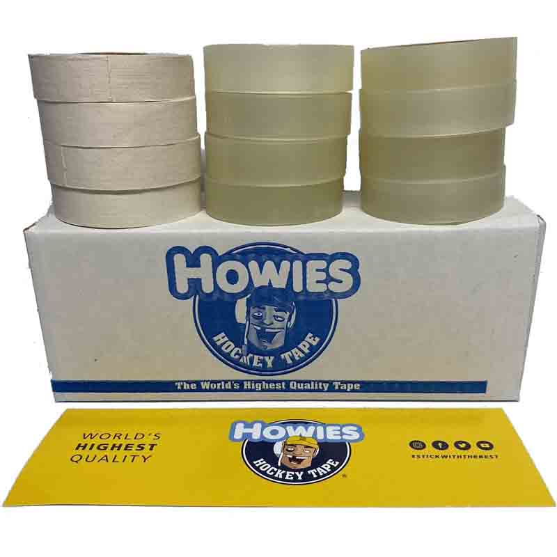 Howies Tape Box - 4 x white cloth t. / 8 x clear tape breit<br>